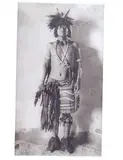 Featured in this lot is this gelatin silver called "Hopi Town Snake Priest," from Adam Clark Vroman (born in 1856 and passed in 1916) circa 1901. The photograph shows a Hopi Native American Snake Priest in ceremonial garments with a squash blossom around his neck and carrying a dancing wand. This is an extremely prominent photograph taken during the Hopi Snake Dance by Adam Clark Vroman, Original Photograph, offered Oct 2022