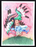Untitled by Edwin Cud, gouache on paper c. 2017, offered Oct 2022