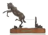 The Snubbin' Post, by R.F. Rains, bronze, offered Aug 2022