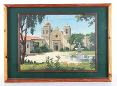Untitled by Carmel Mission Church, oil on board, offered Aug 2022