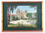 Untitled by Carmel Mission Church, oil on board, offered Aug 2022