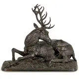 Christopher Fratin, Metz, 1801 - Le Raincy, 1864 / Cervo a riposo / Firmato Fratin sulla base, bronze
