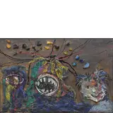 Enrico Baj, Milano 1924 - Varese 2003 / E finalmente eccoci in vista delle grotte meravigliose, 1955