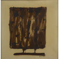 Mazara del Vallo 1920 - Milano 2005 / Fondo bianco, 1960 by Pietro Consagra, Bitume e tempera su faesite, offered Mar 2024
