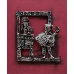 Emanuele Luzzati, Genova 1921 - 2007 / La commedia dell'arte - La serenata, 1994, Resina argentata con materie vetrose policrome