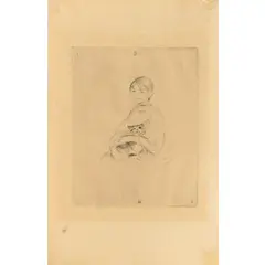 Berthe Morisot, Bourges 1841 - Parigi 1895 / Little girl, Incisione a puntasecca su carta