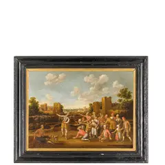 Joost Cornelisz Droochsloot, La parabola del banchetto / Firmato in basso a destra, oil on canvas