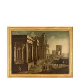 Alessandro Salucci, Veduta portuale di fantasia con edifici monumentali, vascelli e figure, oil on canvas