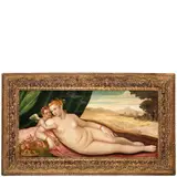 Lambert Sustris, Venere con amorino, oil on panel