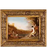 Daniel Vertangen, Paesaggio con satiri e ninfe, oil on panel
