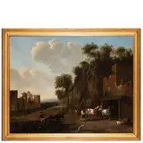 Jan Miel, Paesaggio della campagna romana con maniscalco
