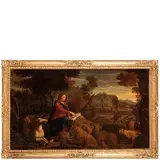 Giovanni Francesco Grimaldi, San Giovanni Battista predica agli animali, oil on canvas