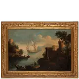Francesco Antoniani, Paesaggio costiero, oil on canvas