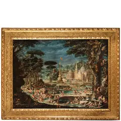 Capriccio con figure e architetture by Gherardo Poli, oil on canvas, offered Mar 2024