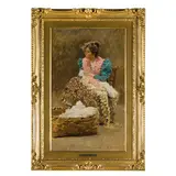 Vincenzo Caprile, Napoli, 1856 - 1936 / La cucitrice / Firmato V Caprile in basso a destra