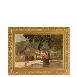 Alessandro Lupo, Torino, 1876 - 1953 / Piazza Salera ad Omegna, mattino radioso / Firmato A Lupo e datato 1936 in basso a destra