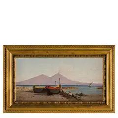 Napoli, 1832 - Milano, 1906 / Il Vesuvio da Posillipo / Firmato AB Formis in basso a sinistra by Achille Formis, oil on panel, offered Mar 2024