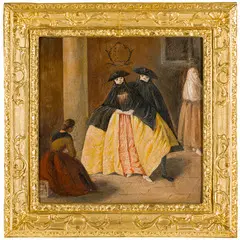 Pietro Longhi, Scena in maschera, oil on canvas