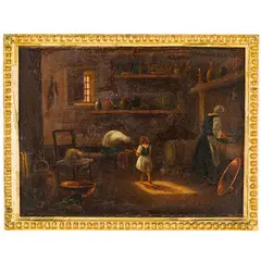 Gaudenzio Botti, Interno di cucina, oil on canvas