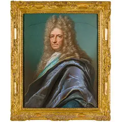 Joseph Vivien, Ritratto d'uomo (Samuel Bernard?), pastel on paper controfondata on canvas