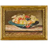 Coppia di piatti con frutta e fiori e crostacei by Octavianus Montfort, tempera on pergamena applicata on panel and compensato, offered Mar 2024