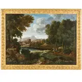 Paesaggio romano by Jan Frans van Bloemen detto L'Orizzonte, oil on canvas, offered Mar 2024