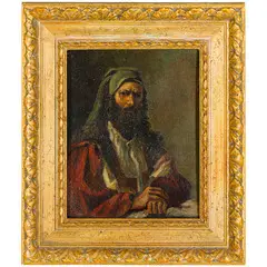 Uomo di Barbagia Desulo Gennargentu by Gaetano Spinelli, oil on canvas applicata on compensato, offered Mar 2024