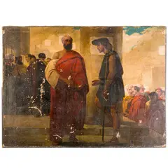 Stefano Ussi, Firenze, 1822 - 1901 / Scena biblica, oil on canvas