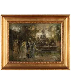 Susa, 1825 - Milano, 1909 / Studio per il dipinto Post prandium / Monogramma BG in basso a sinistra by Bartolomeo Giuliano, oil on canvas, offered Mar 2024