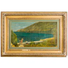 Charles Kuwasseg, Draveil, 1838 - Essonne, 1904 / Paesaggio marino con bambini / Firmato C E Kuwasseg in basso a sinistra, oil on canvas
