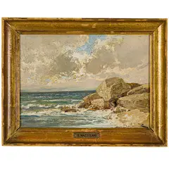Bruto Mazzolani, Ferrara, 1880 - Milano, 1949 / Santa Margherita Ligure, mareggiata / Firmato B Mazzolani in basso a destra, oil on compensato