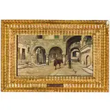Pio Joris, Roma, 1843 - 1921 / Tra le vie del centro storico di Viterbo / Firmato P Joris, Viterbo e data 1899 in basso a sinistra, oil on canvas