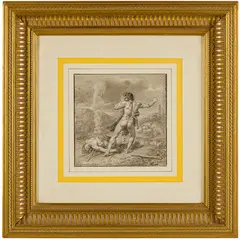 Giuseppe Cammarano, Sciacca, 1766 - Napoli, 1850 / Scena mitologica / Firmato Gius Cammarano f e datato 1834 in basso a sinistra, pencil and china on paper bruna