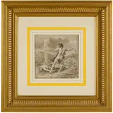 Giuseppe Cammarano, Sciacca, 1766 - Napoli, 1850 / Scena mitologica / Firmato Gius Cammarano f e datato 1834 in basso a sinistra, pencil and china on paper bruna
