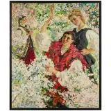 Kyiv, 1968 / Ragazze in un paesaggio primaverile / Firmato Titarenko e datato 95 in basso a destra by Odarka Anatoliivna Titarenko, oil on canvas, offered Apr 2024