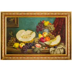 Boris Valentinovich Shcherbakov, San Pietroburgo, 1916 - Mosca, 1995 / Natura morta con frutta / Firmato B Shcherbakov e datato 88 in basso a destra, oil on cardboard
