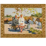 Tokarevo, 1928 - 2017 / Mungitrici / Firmato Solodovnikov e datato 72 in basso a destra by Olexiy Pavlovich Solodovnikov, oil on cardboard, offered Apr 2024