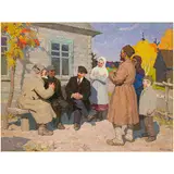 Peter Ilyich Bilan, Podolia, 1921 - Kiev, 1996 / Lenin con i contadini / Firmato Bilan e datato 1965 in basso a destra, oil on canvas