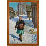 Slansk, 1918 - 2001 / La postina del villaggio / Firmato N Sysoev e datato 1966 in basso a destra by Nikolaj Aleksandrovic Sysoev, oil on canvas, offered Apr 2024