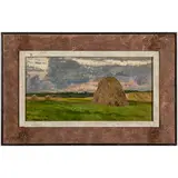 Brest, 1933 - 2015 / Paesaggio con covone / Firmato V Korolchuk in basso a sinistra by Victor Andrievich Korolchuk, oil on cartoncino, offered Apr 2024