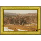 Vasiliy Yakovlevich Laptev, Chelyabinsk, 1918 - 1995 / L'ultima neve / Firmato V Laptev e datato 1963 in basso a destra, oil on cardboard