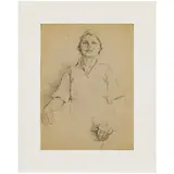 1921 - 1980 / Ritratto di mietitrice / Firmato Melentjev O G, Sverdlovsk sul retro by Oleg Germanovich Melentjev, pencil on paper, offered Apr 2024