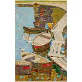 Grigory Andriyovich Shponko, Balki, 1926 - 2005 / Sul Danubio / Firmato G Shponko in basso a sinistra, oil on cardboard telato