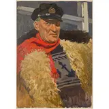 Yastrebovo, 1912 - 1987 / Ritratto di un responsabile del trasporto fluviale by Mikhail Filippovich Volodin, oil on canvas, offered Apr 2024