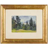 Astrakhan, 1913 - 2002 / Paesaggio alberato by Sergei Nikolaevic Shomin, oil on cardboard, offered Apr 2024