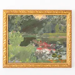 Belopolye, 1925 - Kiev, 1990 / In riva al lago / Firmato V Zaretsky in basso a sinistra - by Viktor Zaretsky, oil on canvas, offered Apr 2024