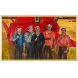 Ivan Ivanovich Bondar, Yazyzor, 1944 / Coltivatori di cereali / Firmato Bondar e datato 78 in basso a sinistra, oil on canvas