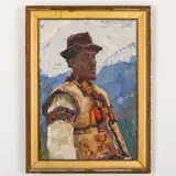 Zakromskove, 1922 - Kiev, 1994 / Ritratto d'uomo in costume popolare by Mykhaylo Gavrilovich Belsky, oil on cardboard telato, offered Apr 2024