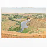 Olexandr Grigorovich Maksimenko, Vilkhovatka, 1916 - Kyiv, 2011 / Paesaggio con fiume / Firmato O Maksimenko in basso a sinistra