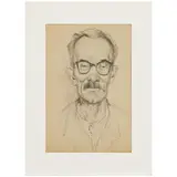 1921 - 1980 / Ritratto d'uomo con occhiali / Firmato Melentjev O G, Sverdlovsk sul retro by Oleg Germanovich Melentjev, pencil on paper, offered Apr 2024